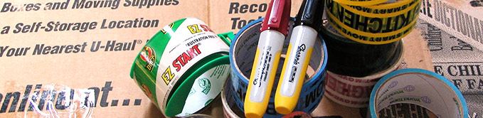 Cardboard, Rolls of Tape and Markers