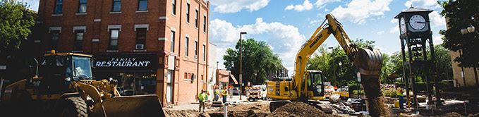 Demolition by Clock Tower and Family Restaurant